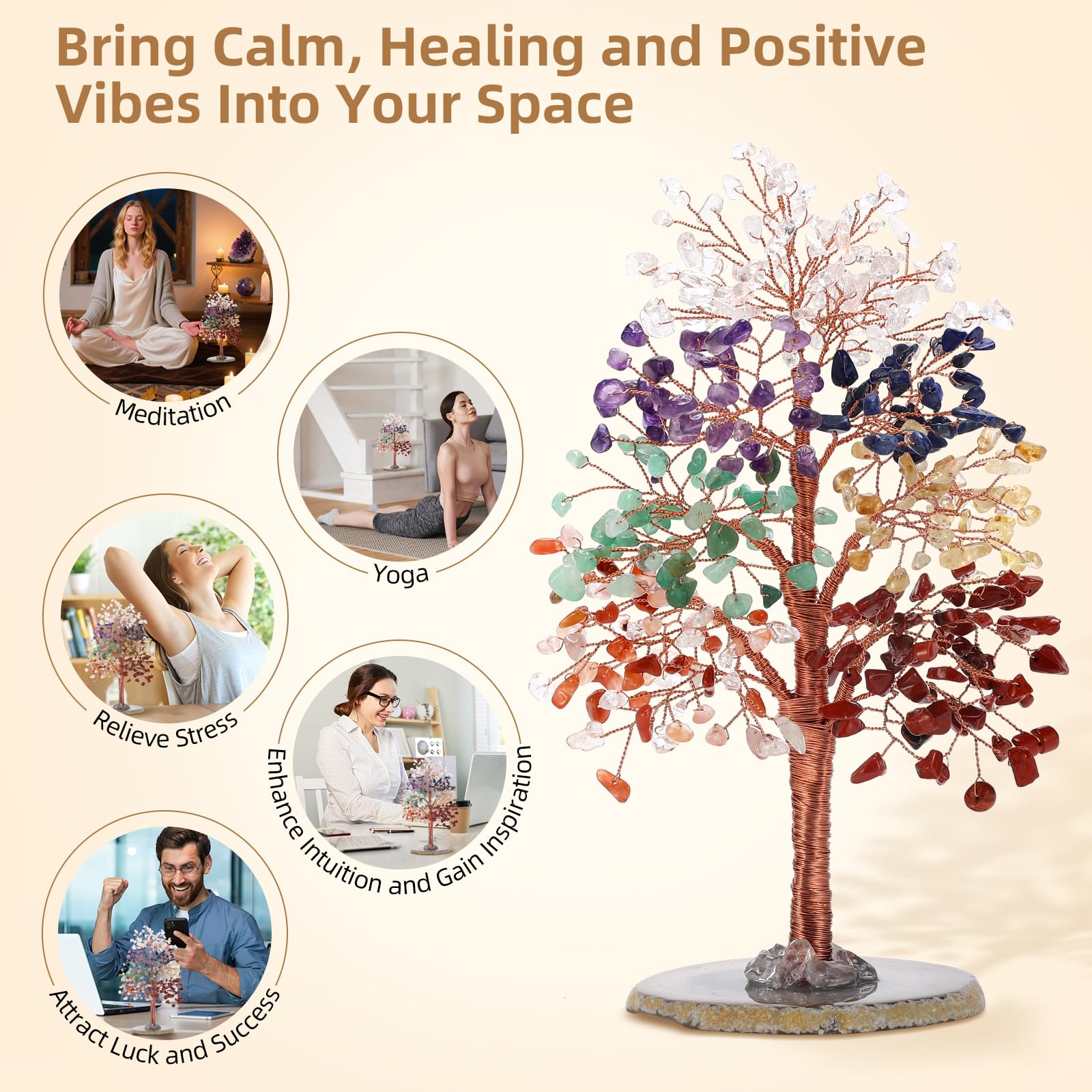 Hopeseed crystal tree adds color and positive energy to any room.