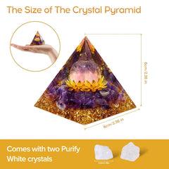Hopeseed Orgone Pyramid amethyst close-up reveals natural crystals for mindful ambiance