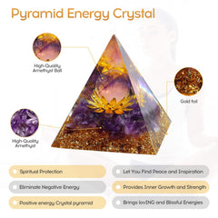 Hopeseed Orgone Pyramid copper ring detail enhances meditation energy resonance