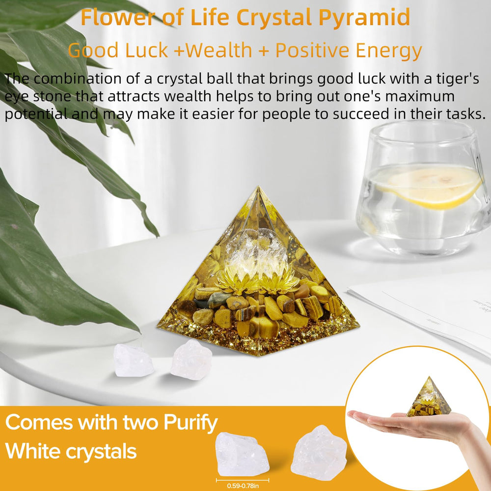 Hopeseed Orgone Pyramid clear resin reveals artisanal craftsmanship and design.
