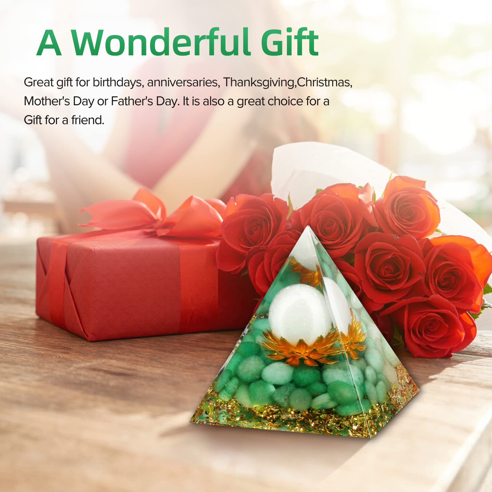 Hopeseed Orgone Pyramid on a desk as decor to foster a positive atmosphere