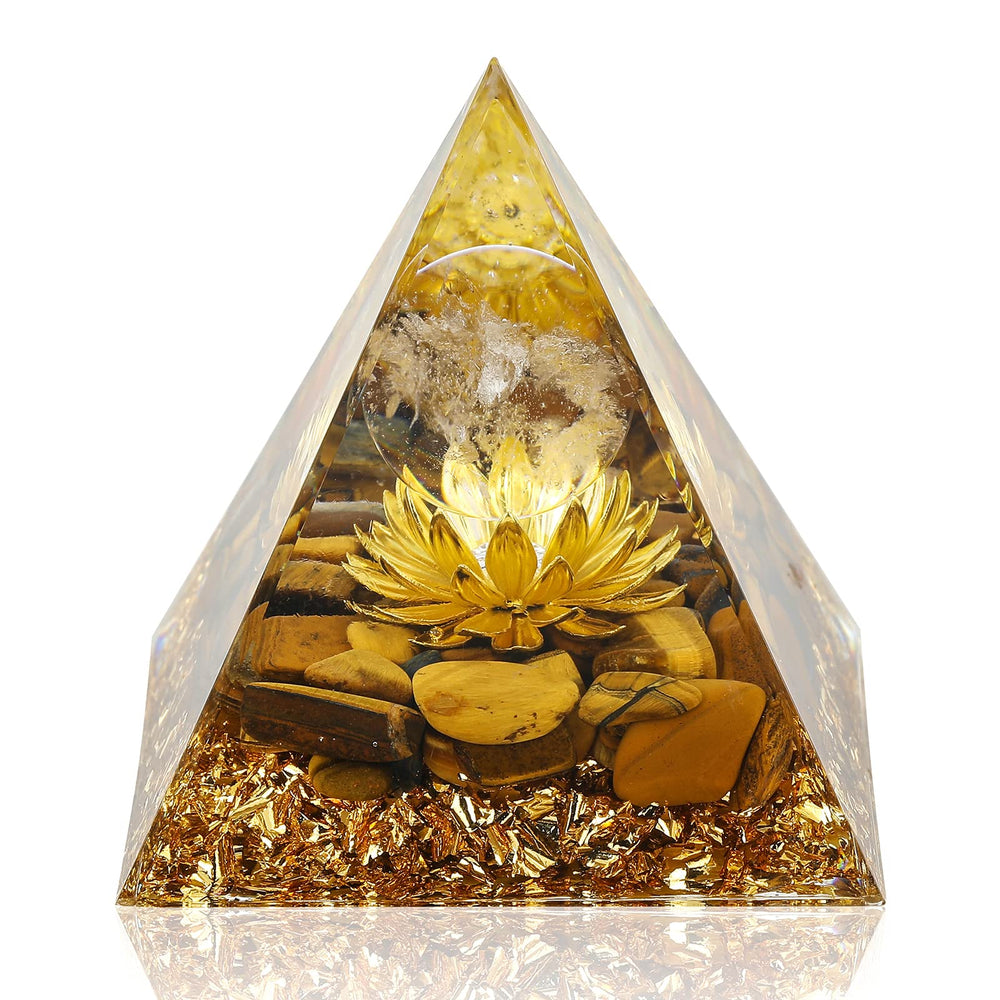 Hopeseed Orgone Pyramid Flower of Life promotes positive energy and focus in living spaces.