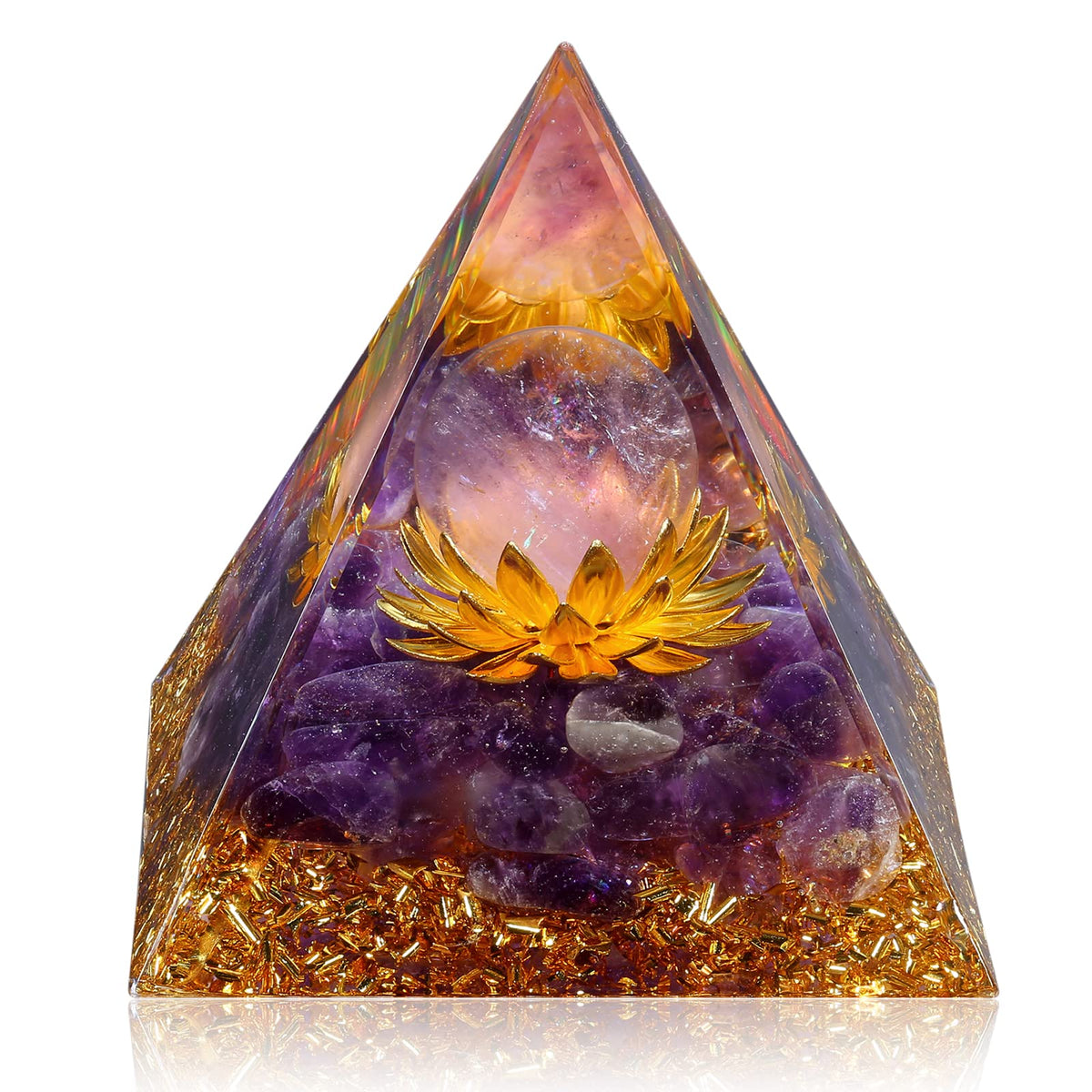 Hopeseed Orgone Pyramid front view, ideal desk centerpiece for calm focus