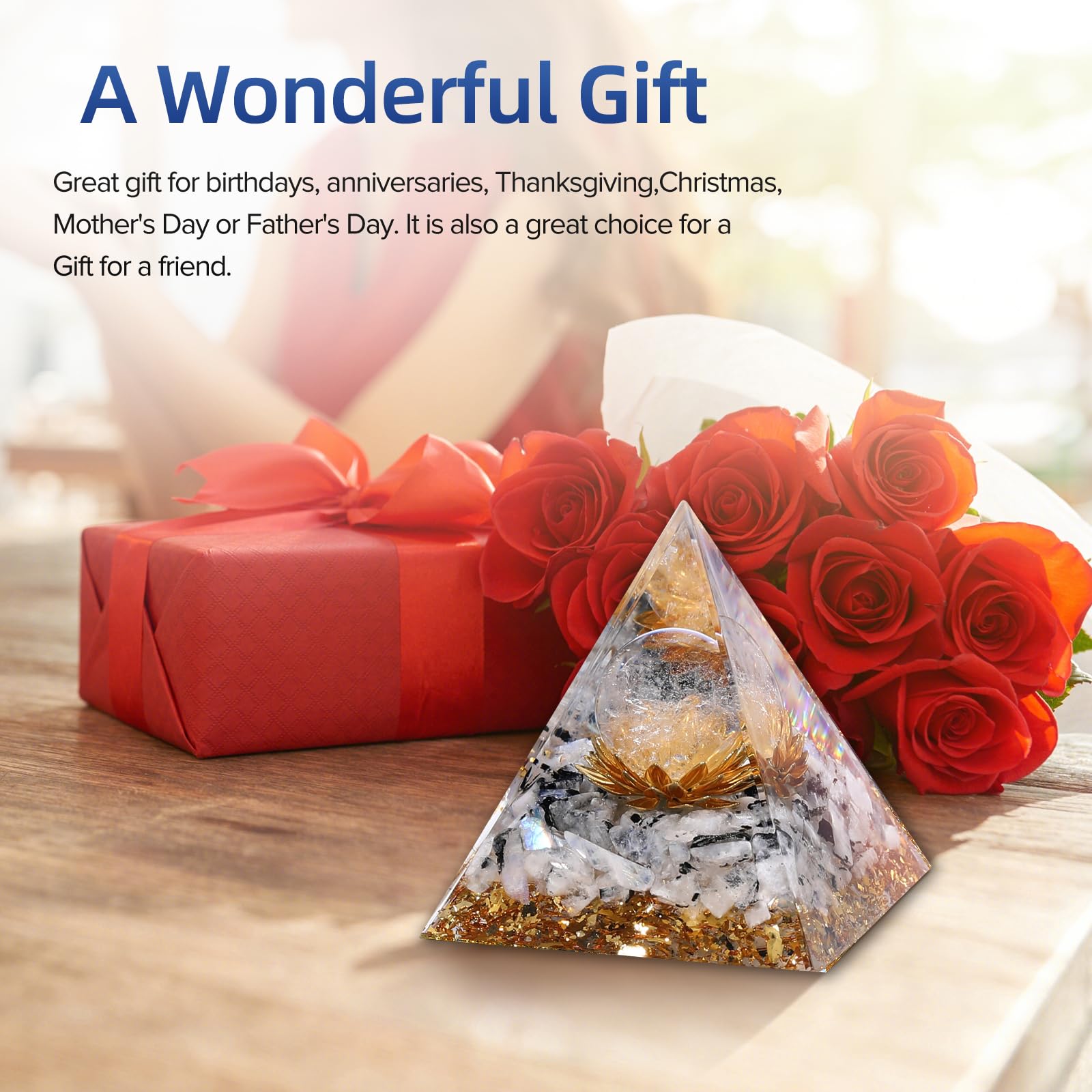 Hopeseed Orgone Pyramid gift-ready packaging for crystal lovers.