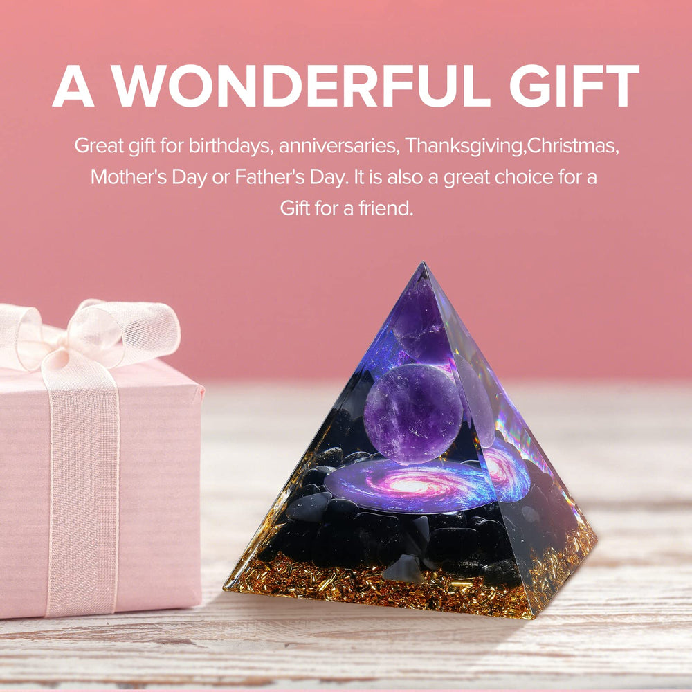 Hopeseed Orgone Pyramid in living room creates a serene focal point