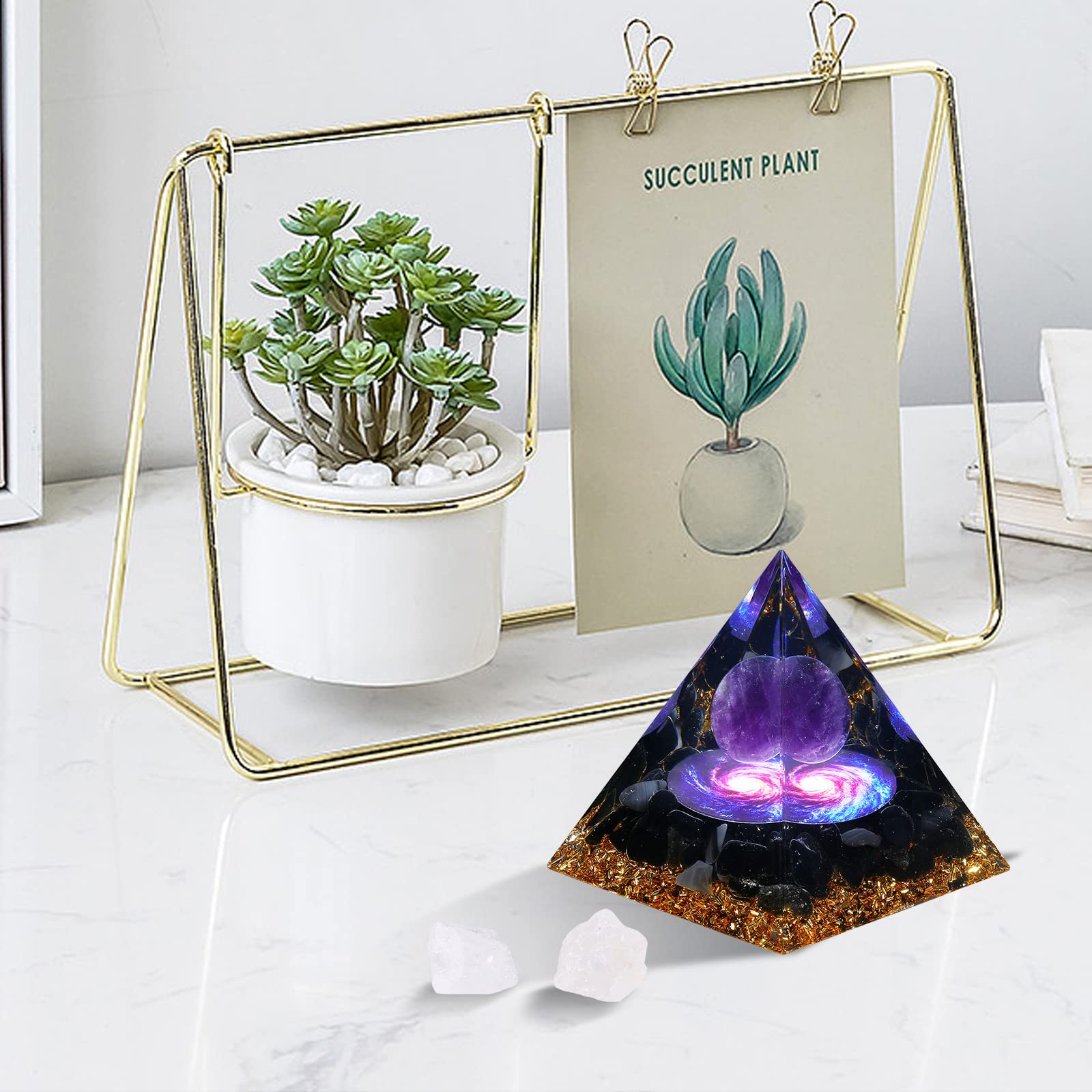Hopeseed Orgone Pyramid meditation set supports focused breathing and inner calm