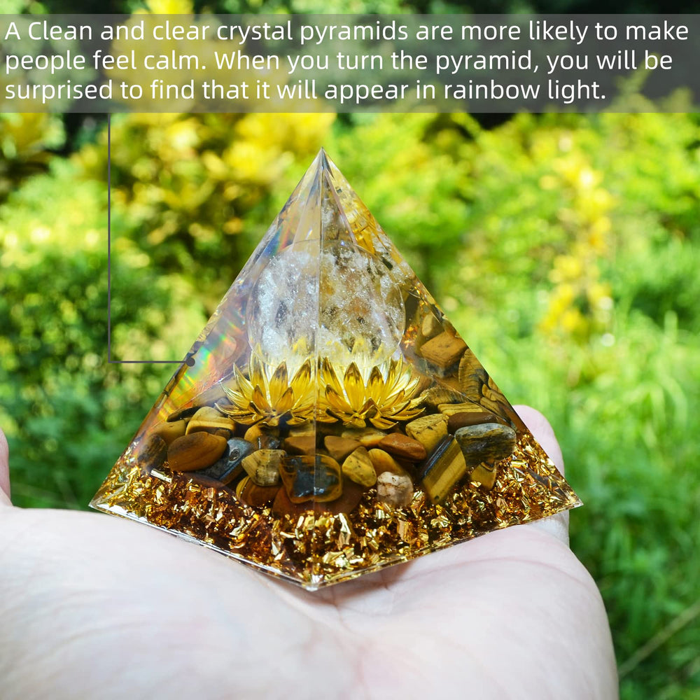 Hopeseed Orgone Pyramid Natural Resin enhances clarity and durable decorative piece.