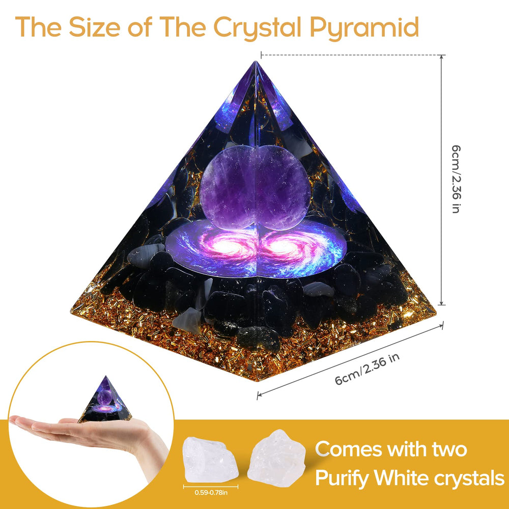 Hopeseed Orgone Pyramid obsidian surface promotes calm and clarity