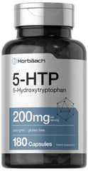 Horbäach 5HTP bottle label shown for easy daily routine use