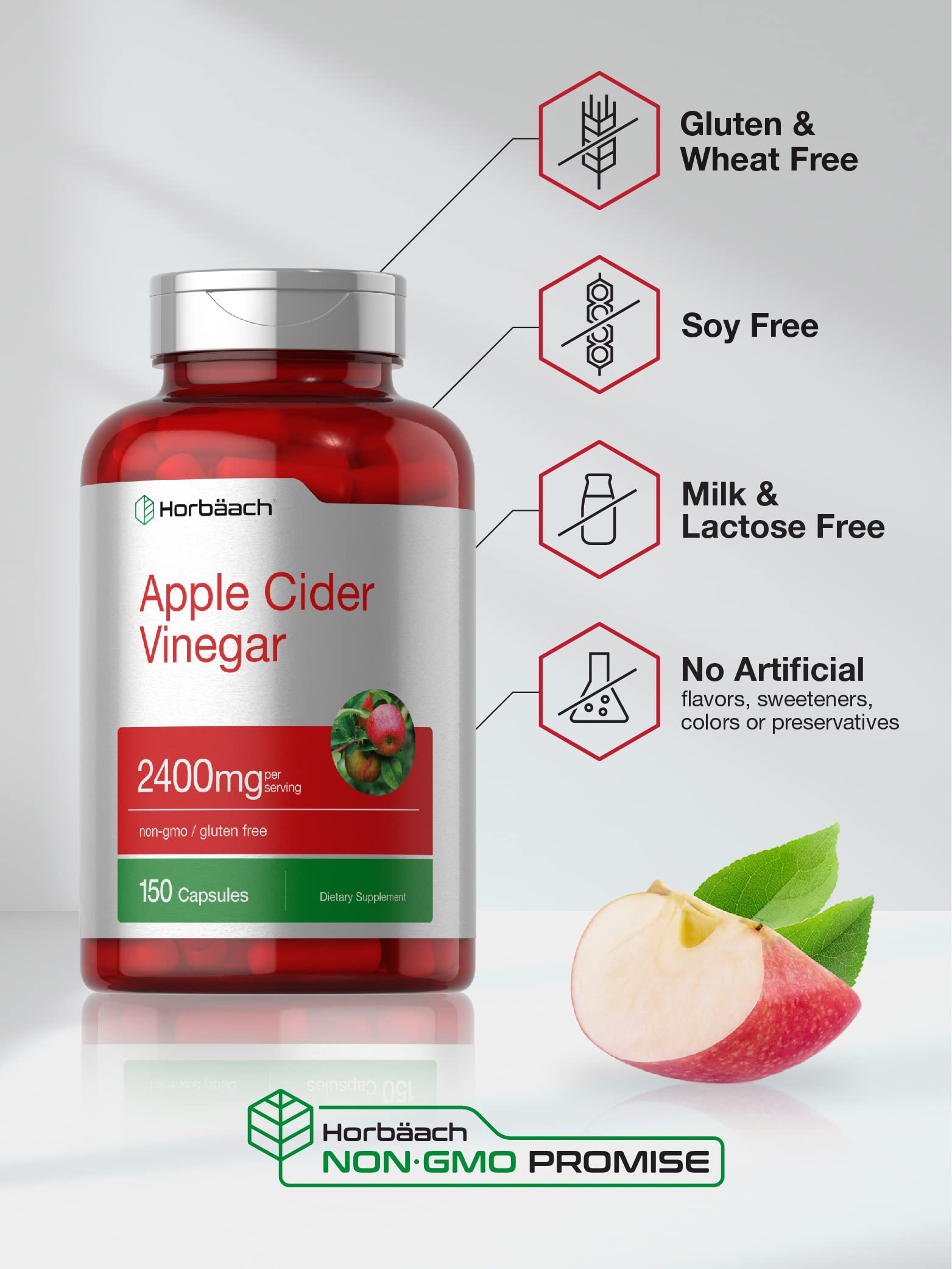 Horbäach Apple Cider Vinegar Capsules pack of 2 ensures steady supply.