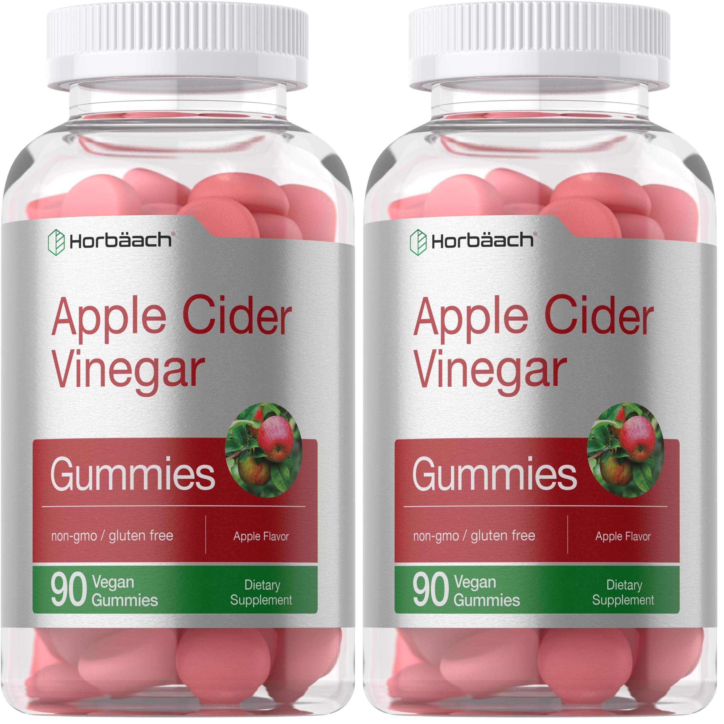 Horbäach vegan apple cider vinegar gummies bottle for daily wellness in a convenient format