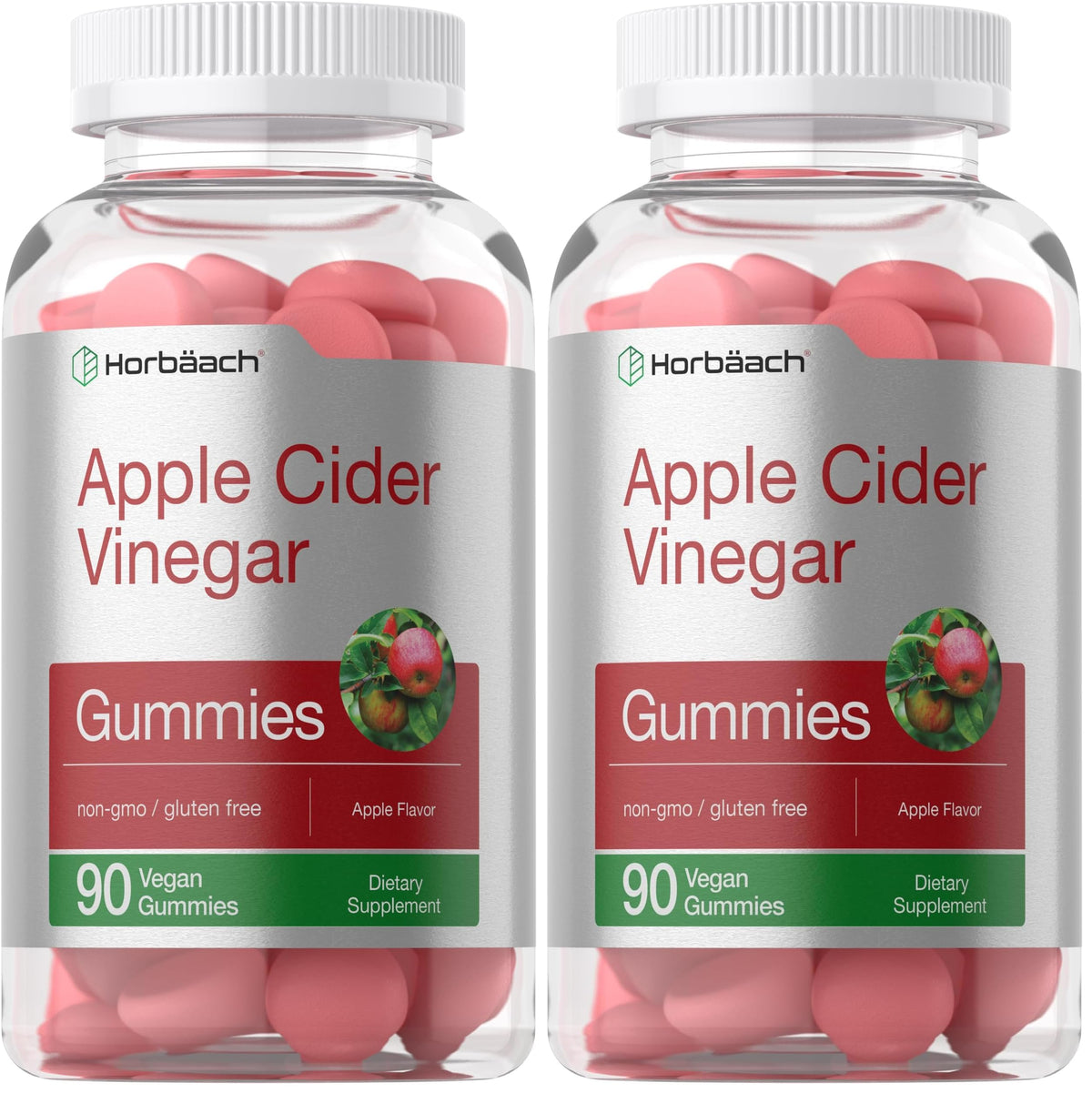 Horbäach vegan apple cider vinegar gummies bottle for daily wellness in a convenient format