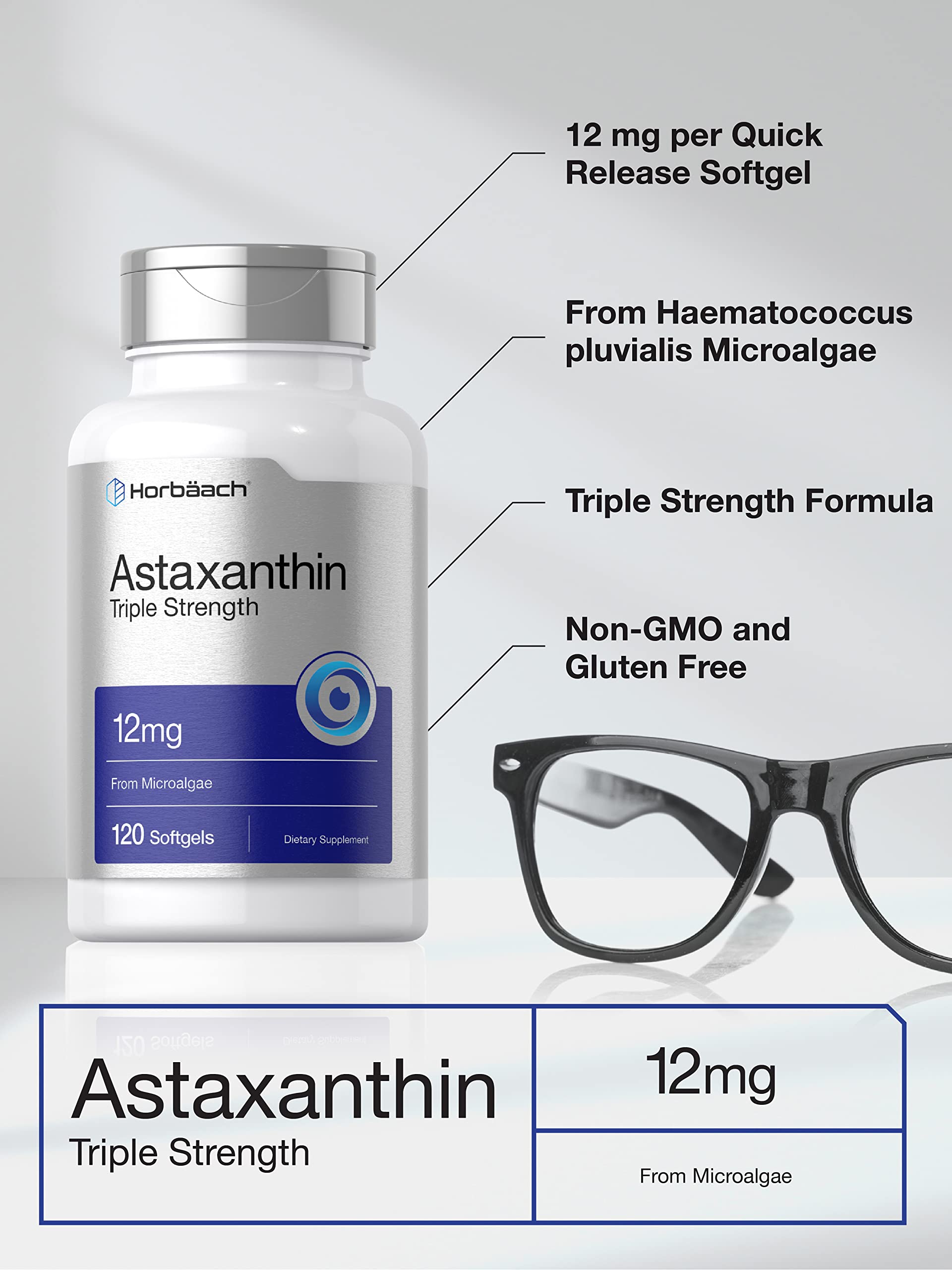 Horbäach Astaxanthin derived from microalgae source with carotenoid-rich composition