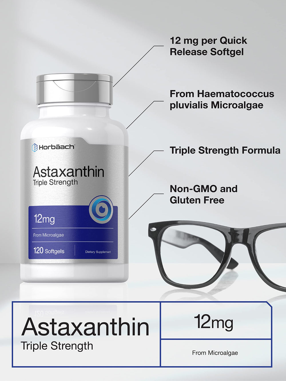 Horbäach Astaxanthin derived from microalgae source with carotenoid-rich composition