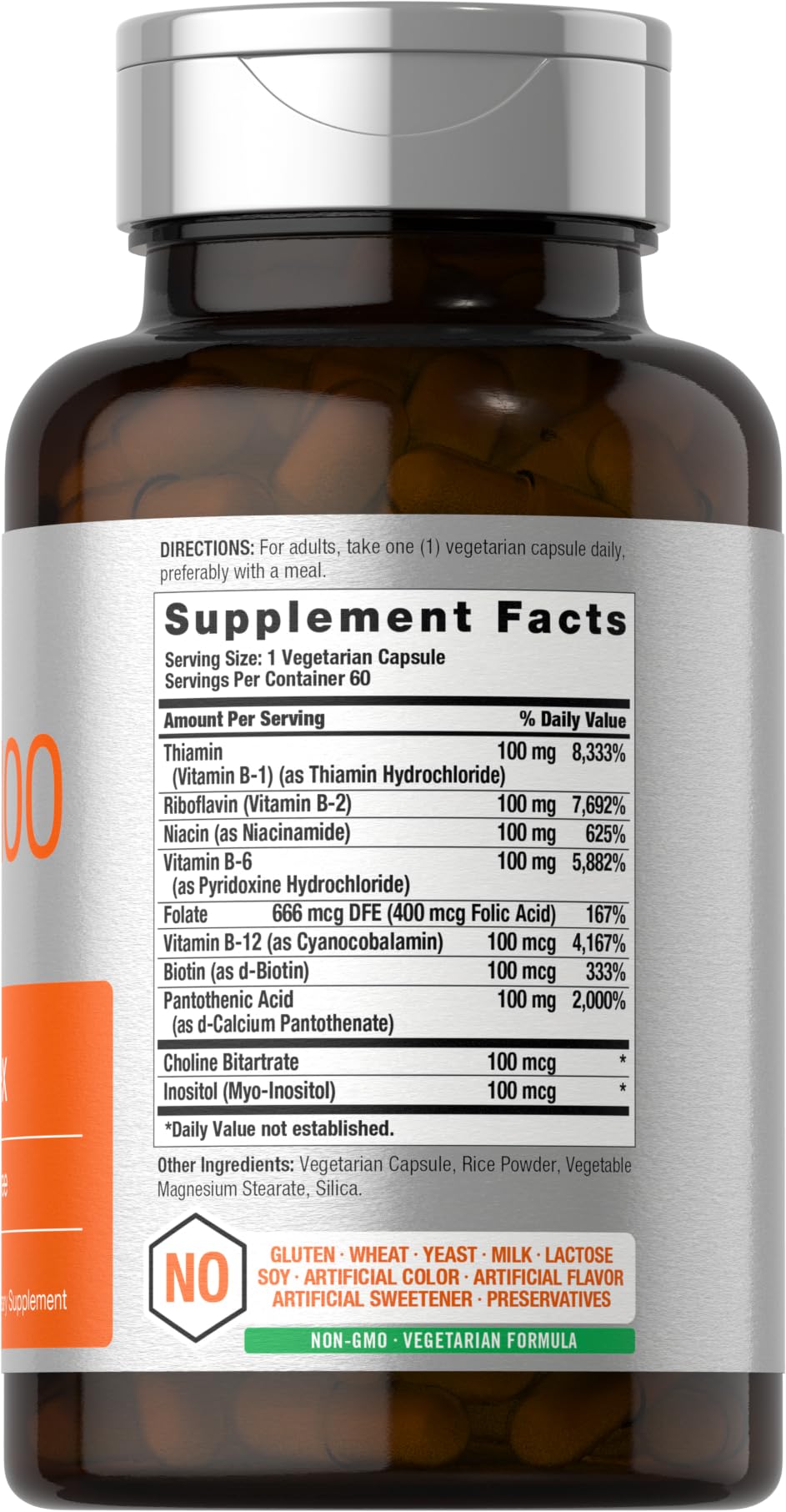 Horbäach B-100 Complex capsules close-up for convenient daily intake