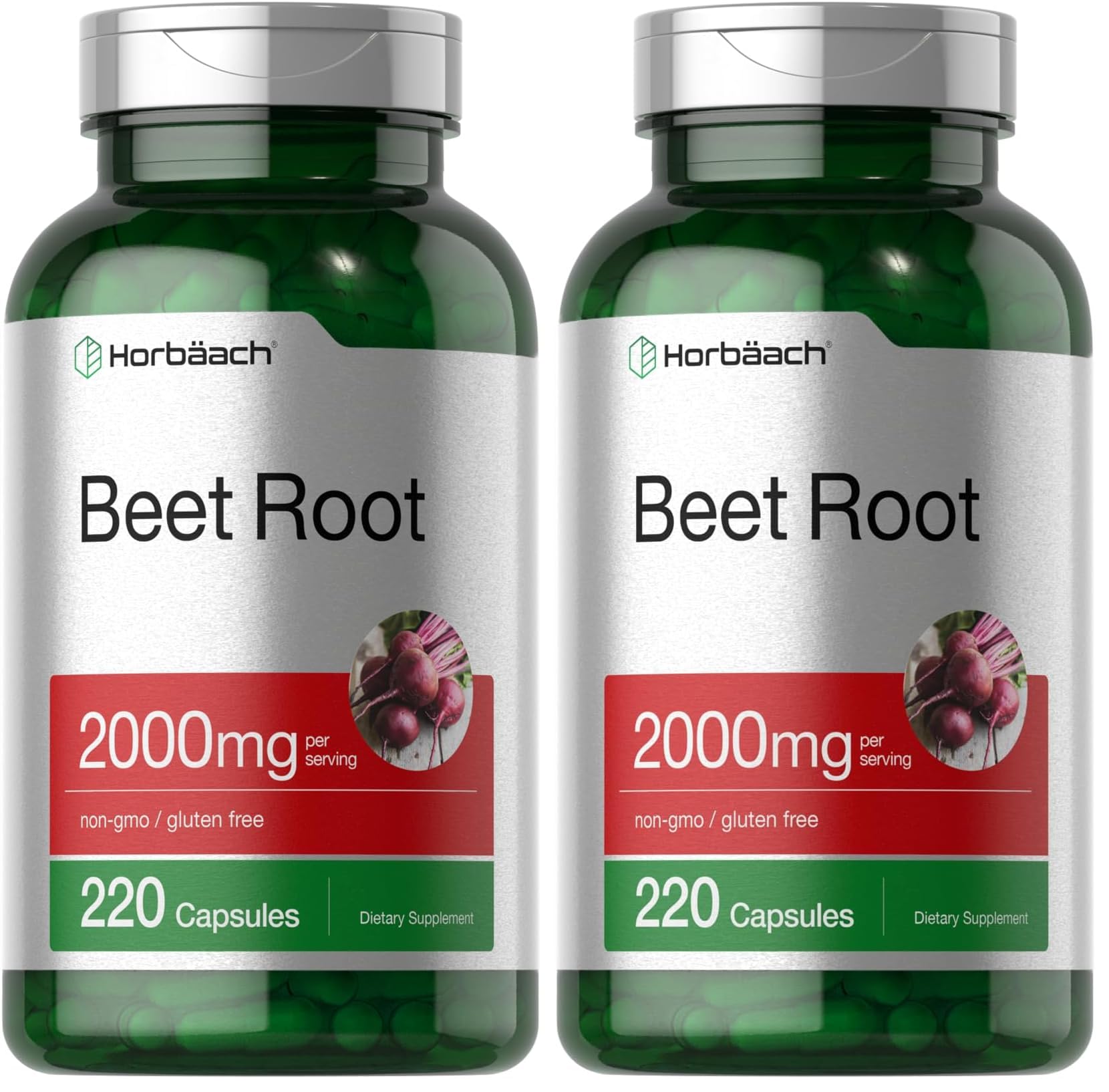 Horbáach Beet Root Powder Capsules bottle front view for daily use