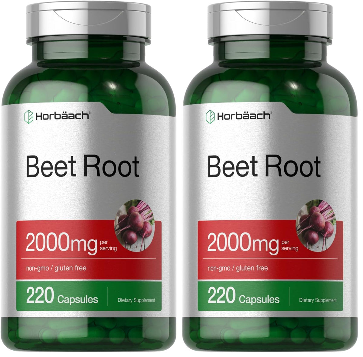 Horbáach Beet Root Powder Capsules bottle front view for daily use