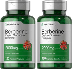 Horbaach Berberine with Cinnamon bottle front supports daily wellness.