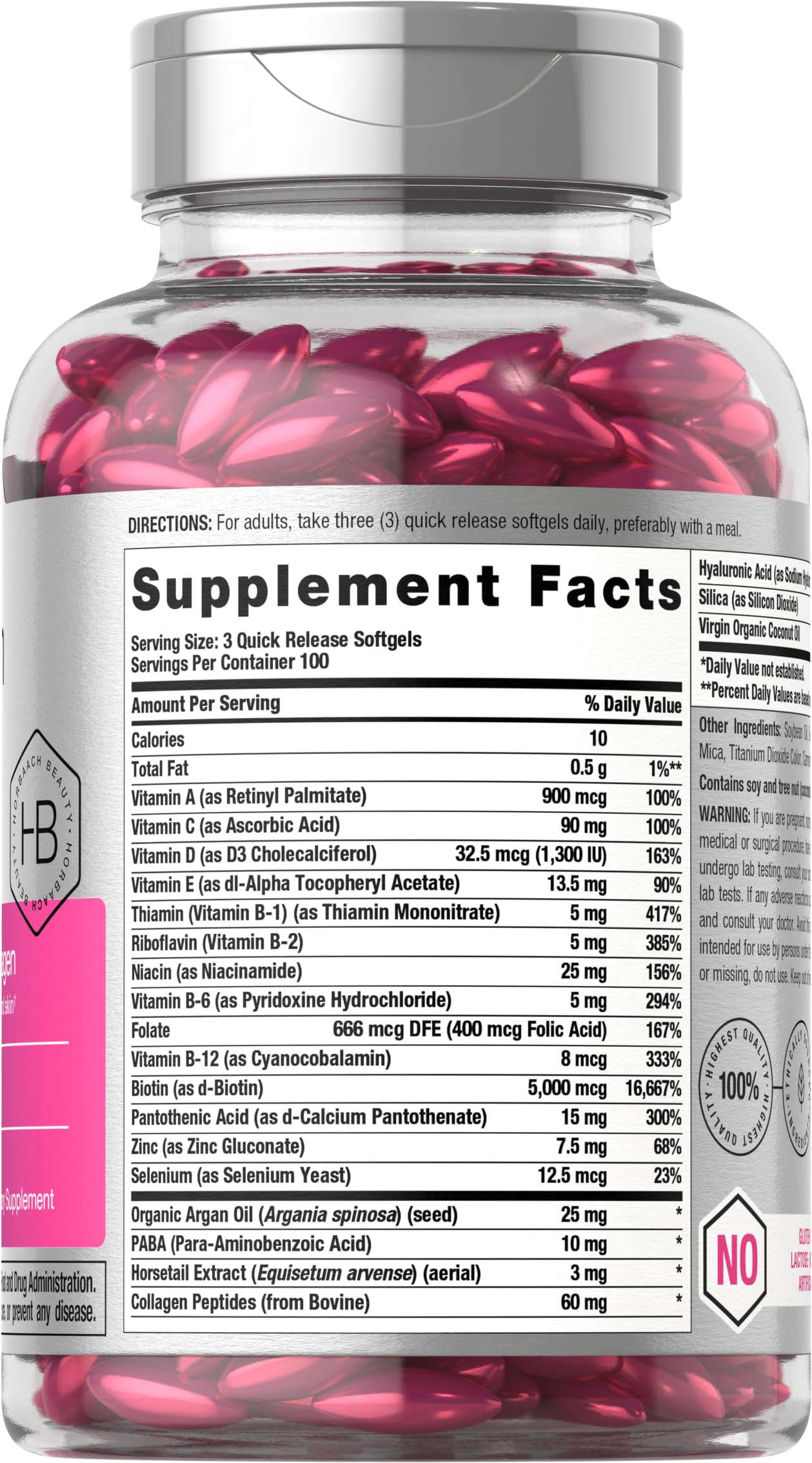 Horbäach Biotin-Collagen blend softgels promote healthy-looking hair and nails