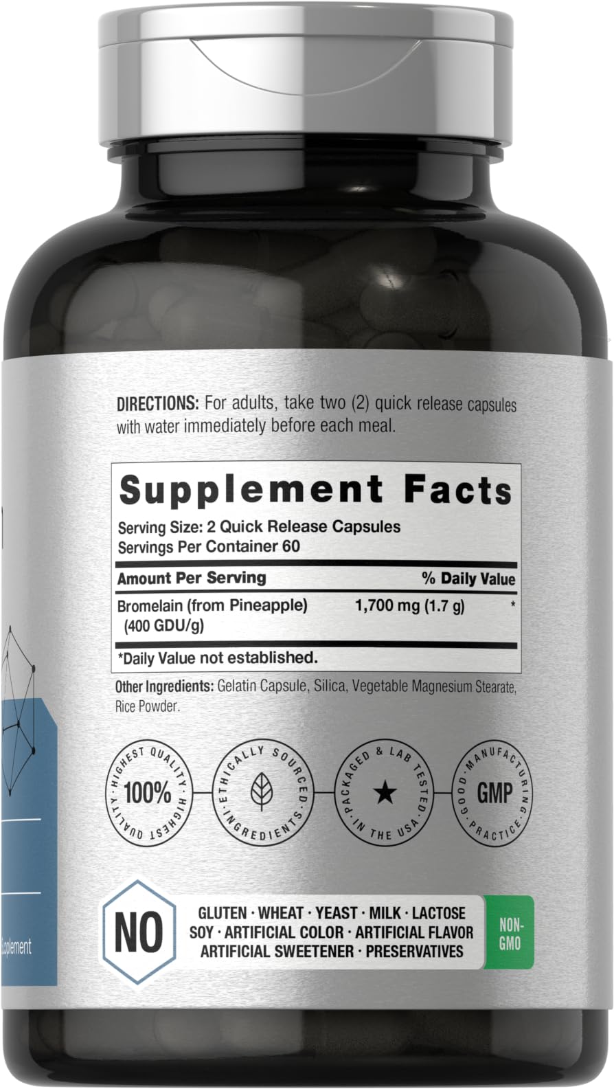 Horbäach Bromelain capsules for digestive comfort and enzyme supplementation
