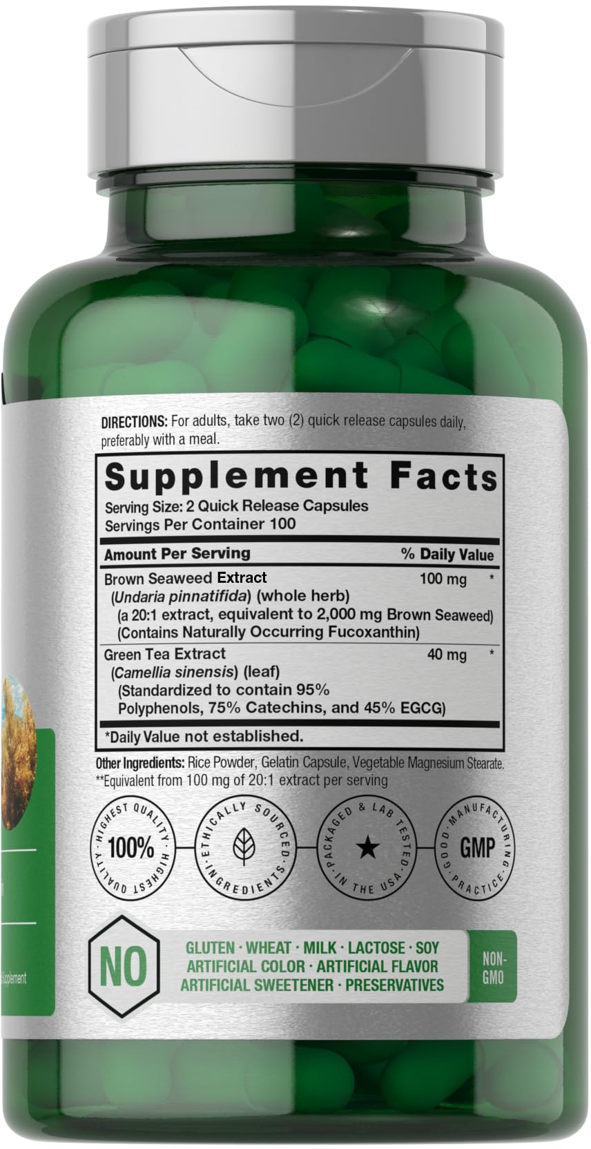 Horbäach Brown Seaweed Extract capsules bottle for easy daily use.