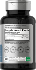 Horbäach Chelated Zinc 100mg label highlights non-GMO, gluten-free formula.