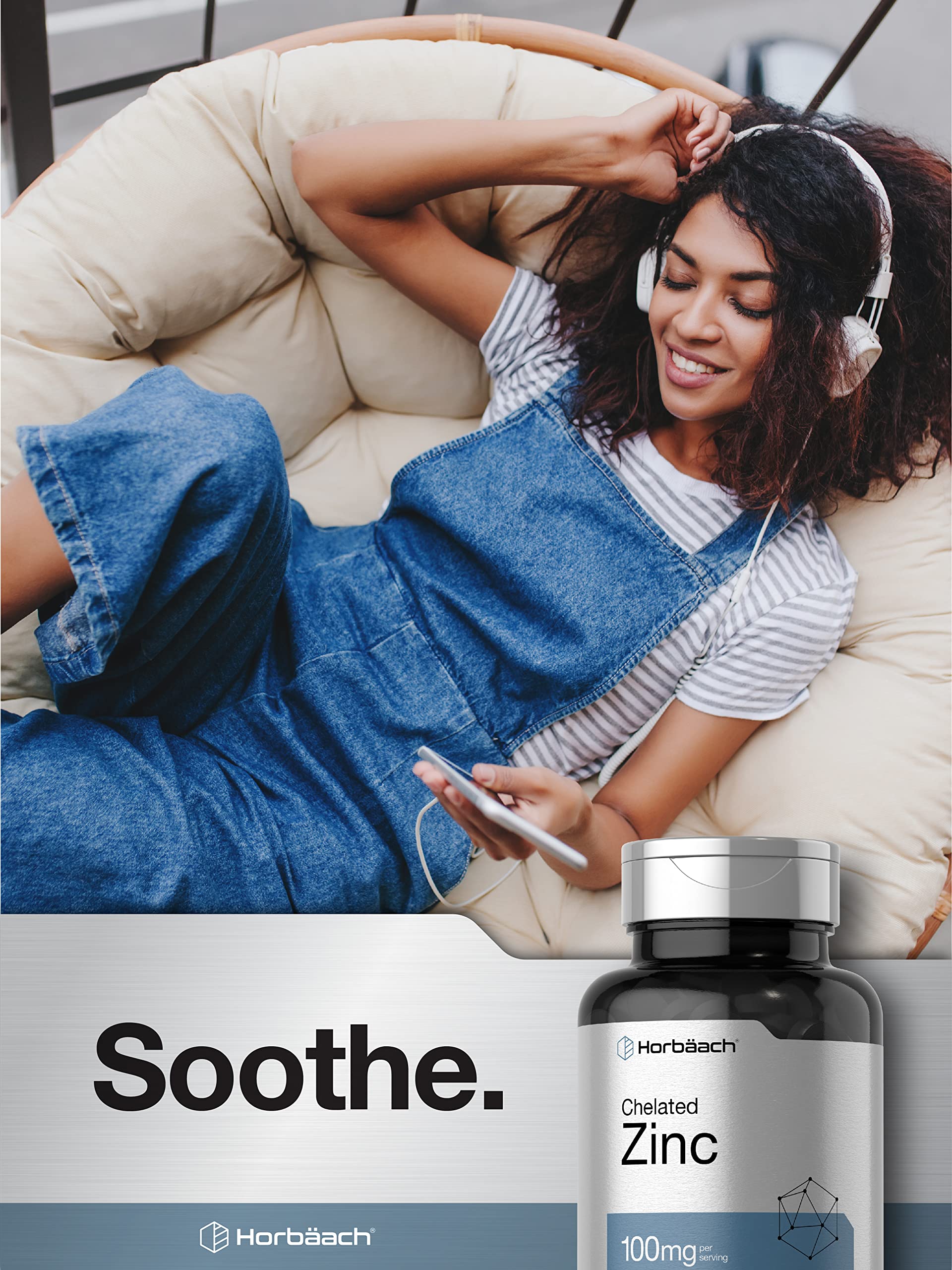 Horbäach Chelated Zinc 100mg Non-GMO zinc option.