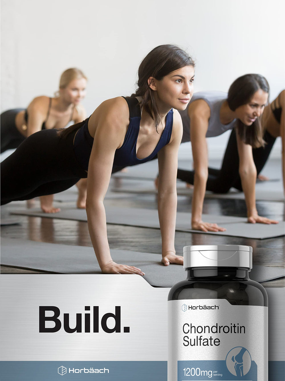 Horbäach Chondroitin Sulfate 1200mg ingredient list, non-GMO profile.