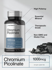 Horbaach Chromium Picolinate 1000mcg vegetarian formula ready for daily use.