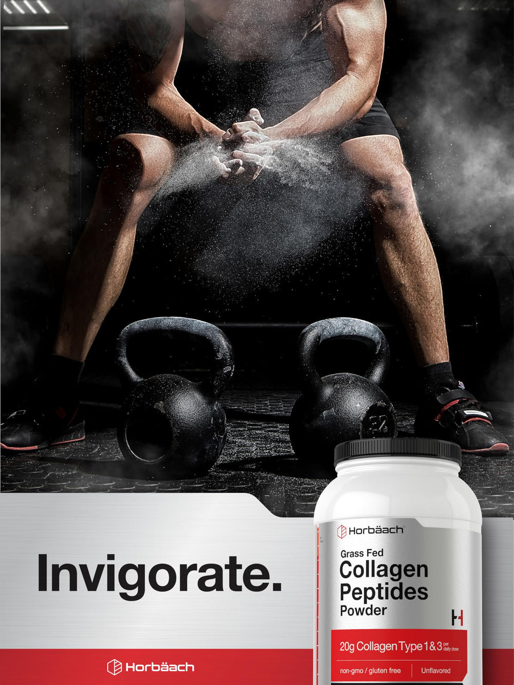 Horbaach Collagen Peptides Bottle on Shelf highlights premium container.
