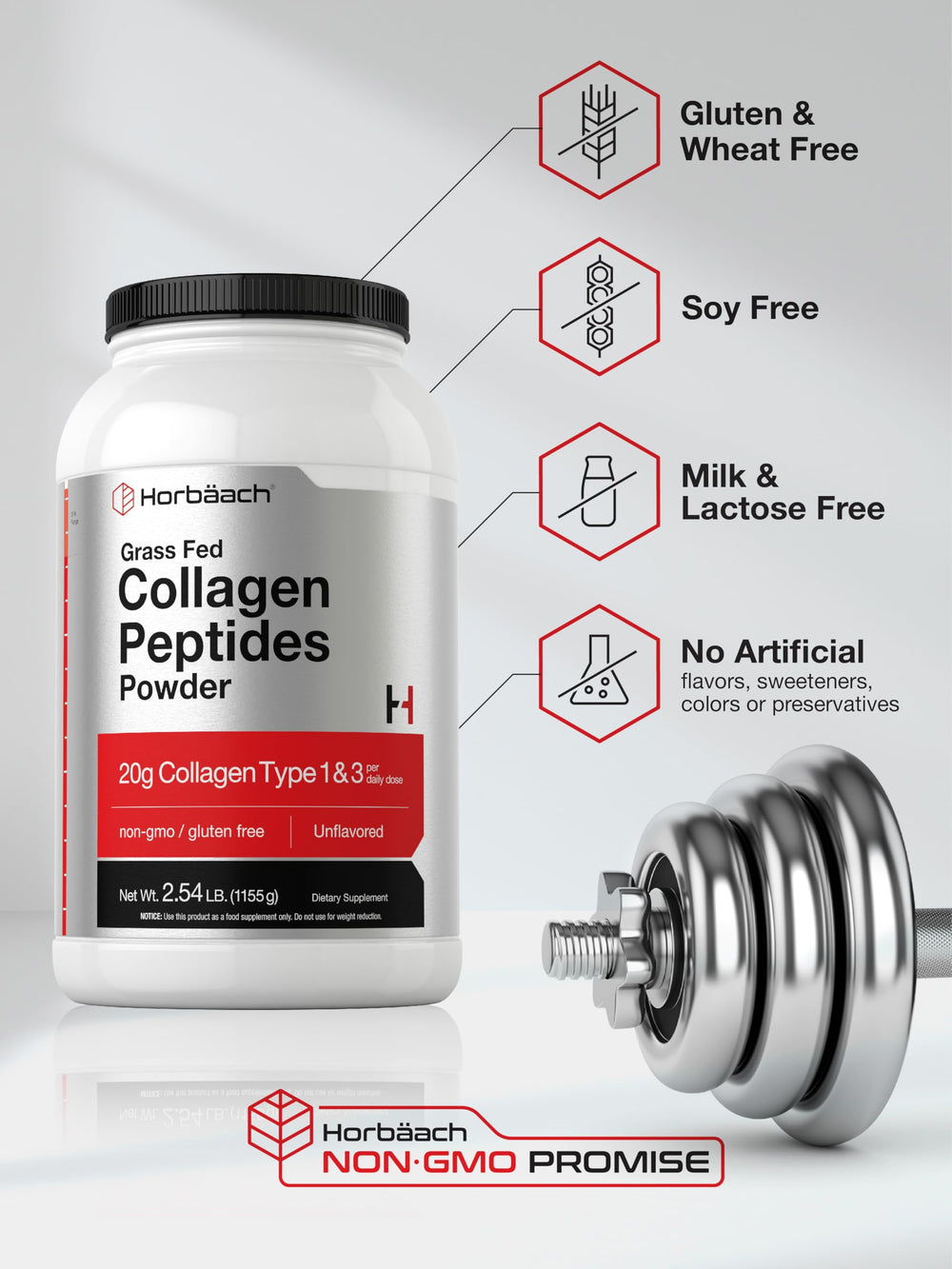 Horbaach Collagen Peptides Lab Tested for trusted ingredients and quality.