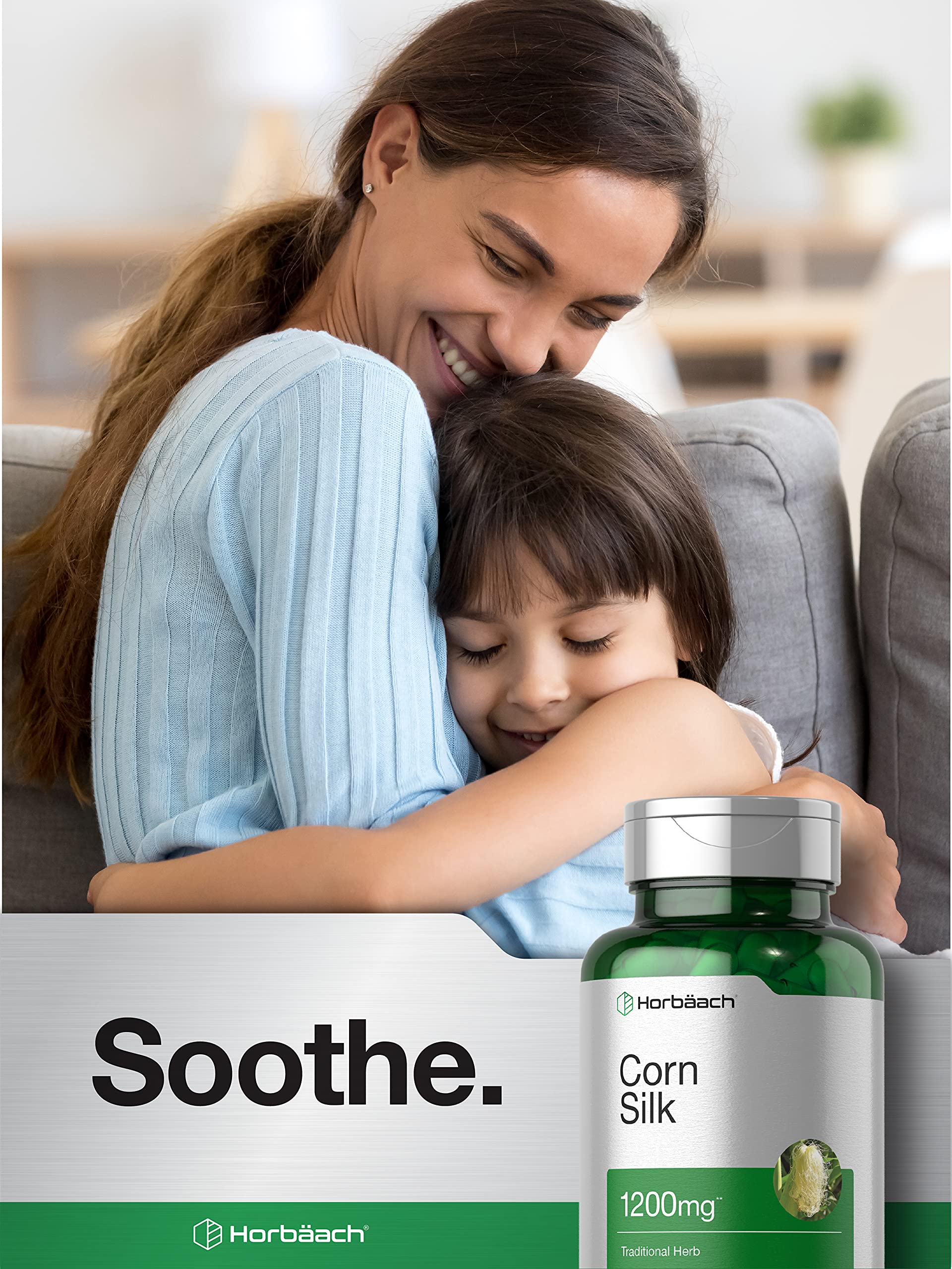 Non-GMO icon signaling Horbaach Corn Silk Capsules non-GMO formulation