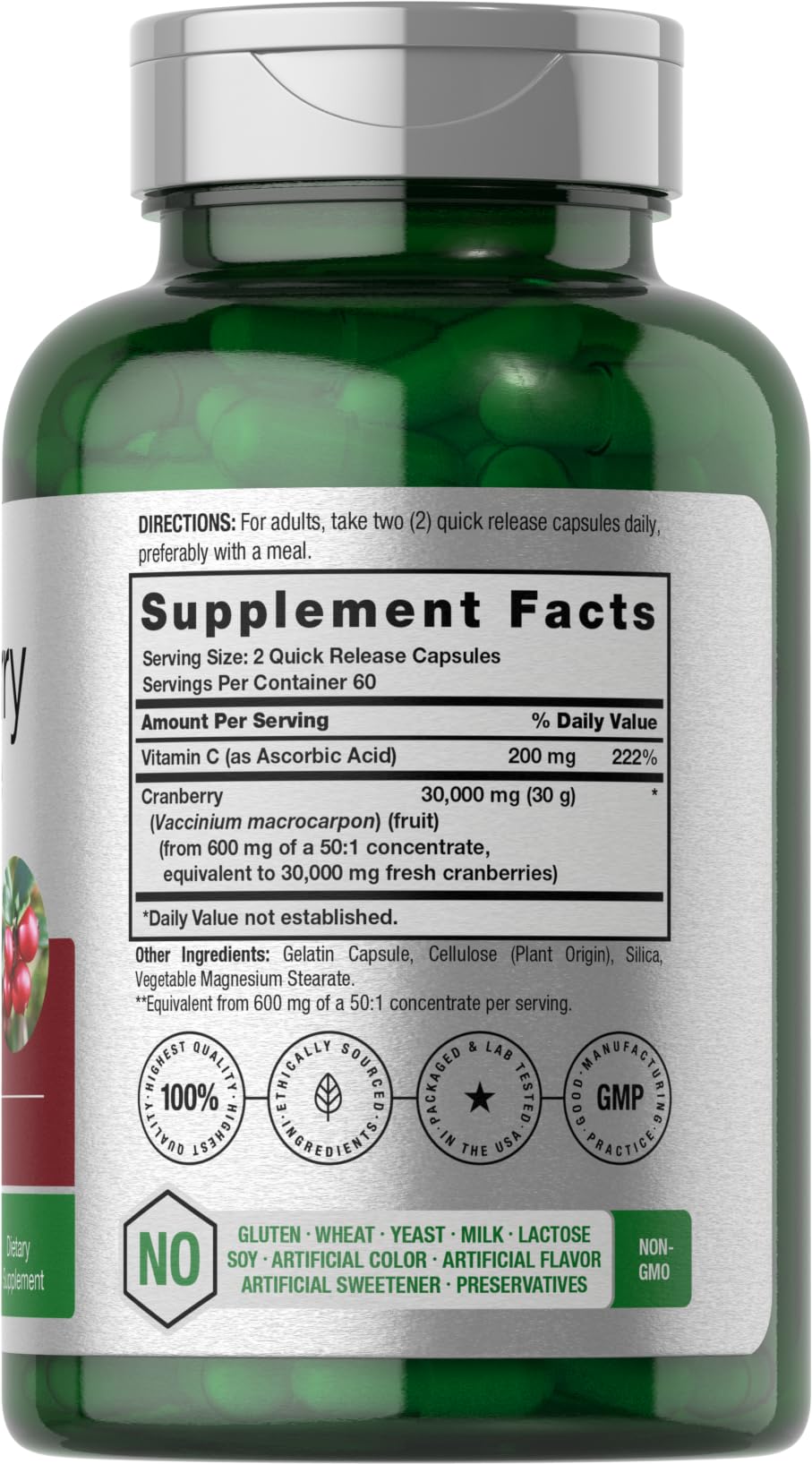 Horbäach Cranberry Concentrate capsules ready for daily supplementation.