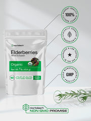 Tea infusion scene with Horbäach elderberries creating a fragrant brew