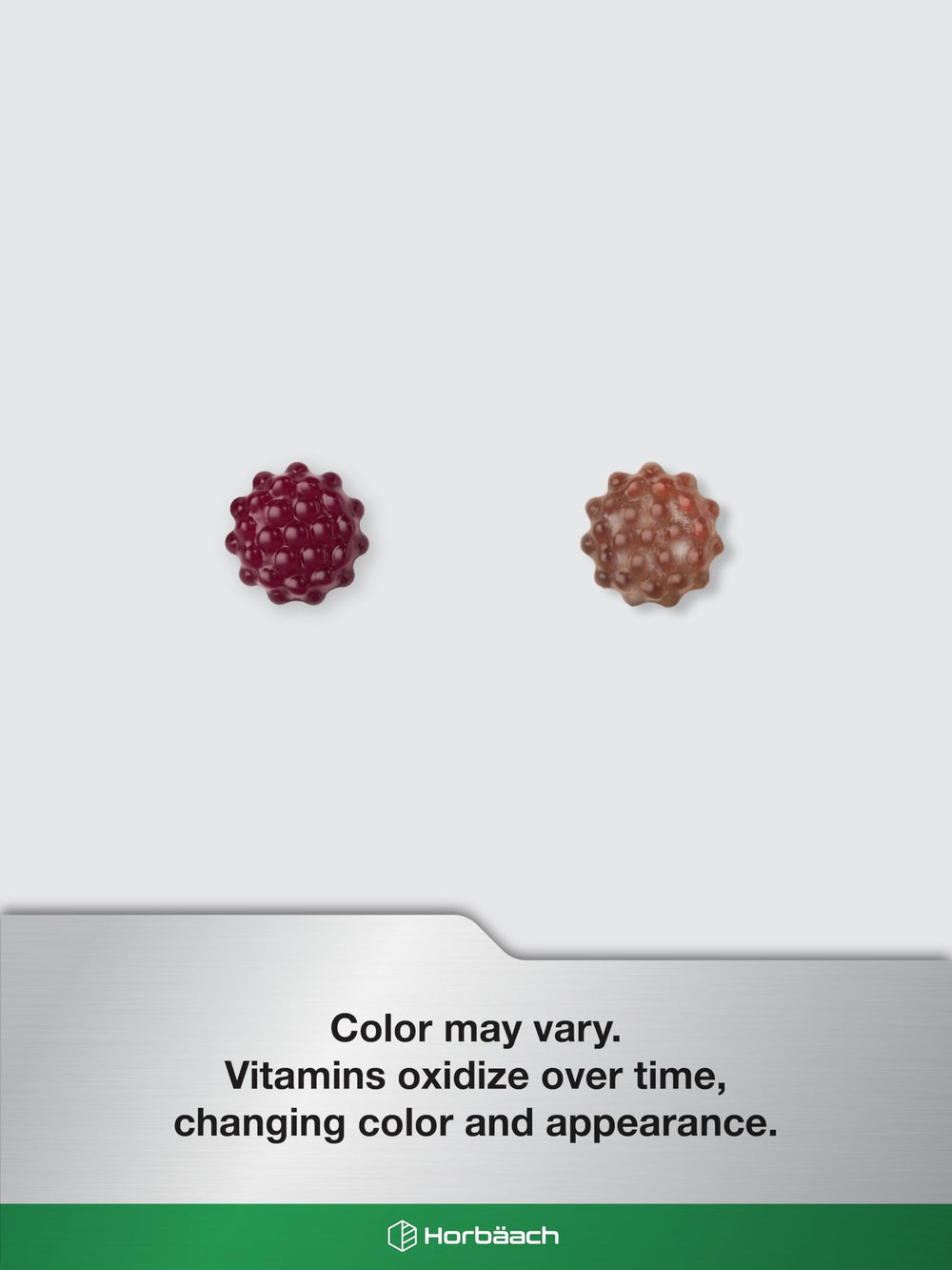 Front of Horbaach elderberry gummies package highlighting berry flavor.