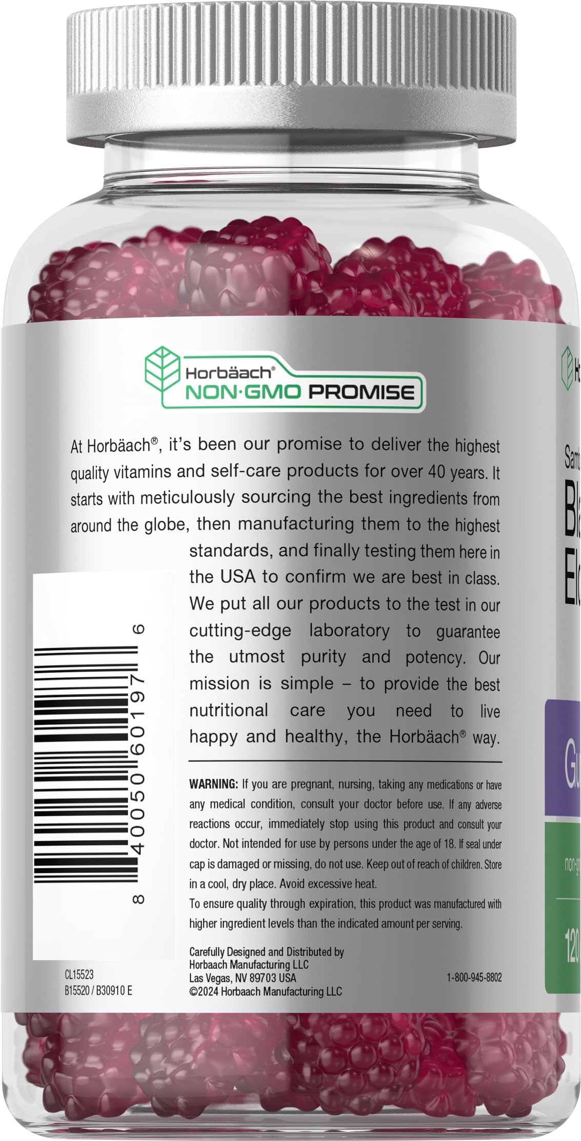Horbaach elderberry gummies with zinc and vitamin C for daily use.