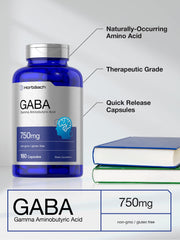Horbäach GABA bottle label emphasizing purity and non-GMO formulation