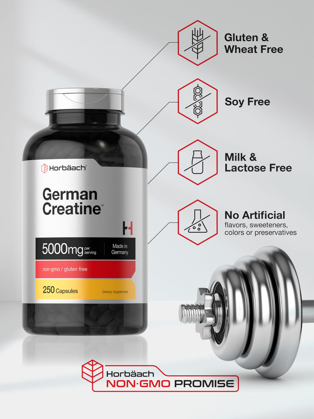 Creapure purity seal on Horbaach product reinforces quality