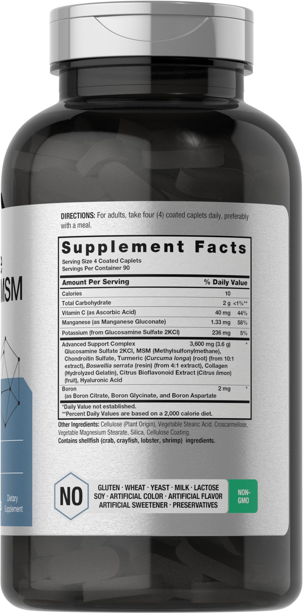 Close-up Horbaach glucosamine-chondroitin MSM capsules for daily use