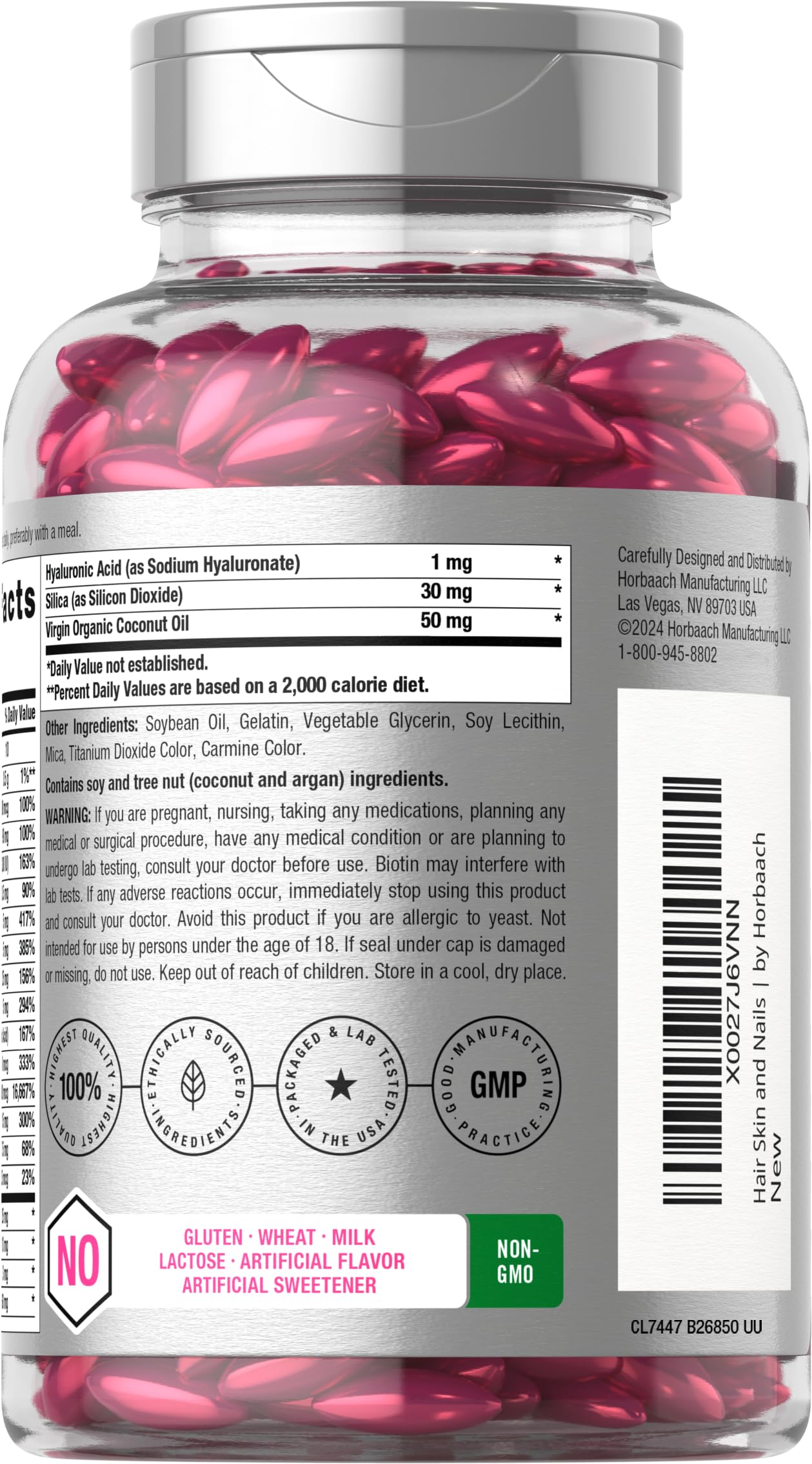Horbäach gluten-free and non-GMO label signaling clean ingredients