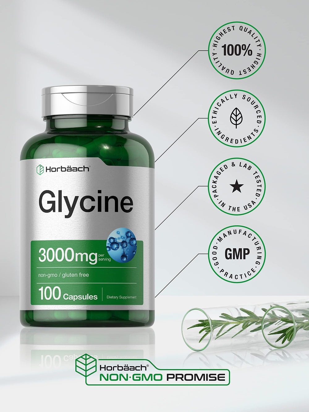 Horbäach Glycine 3000mg measuring spoon for accurate serving