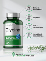 Horbäach Glycine 3000mg powder texture close-up suggesting free-form design