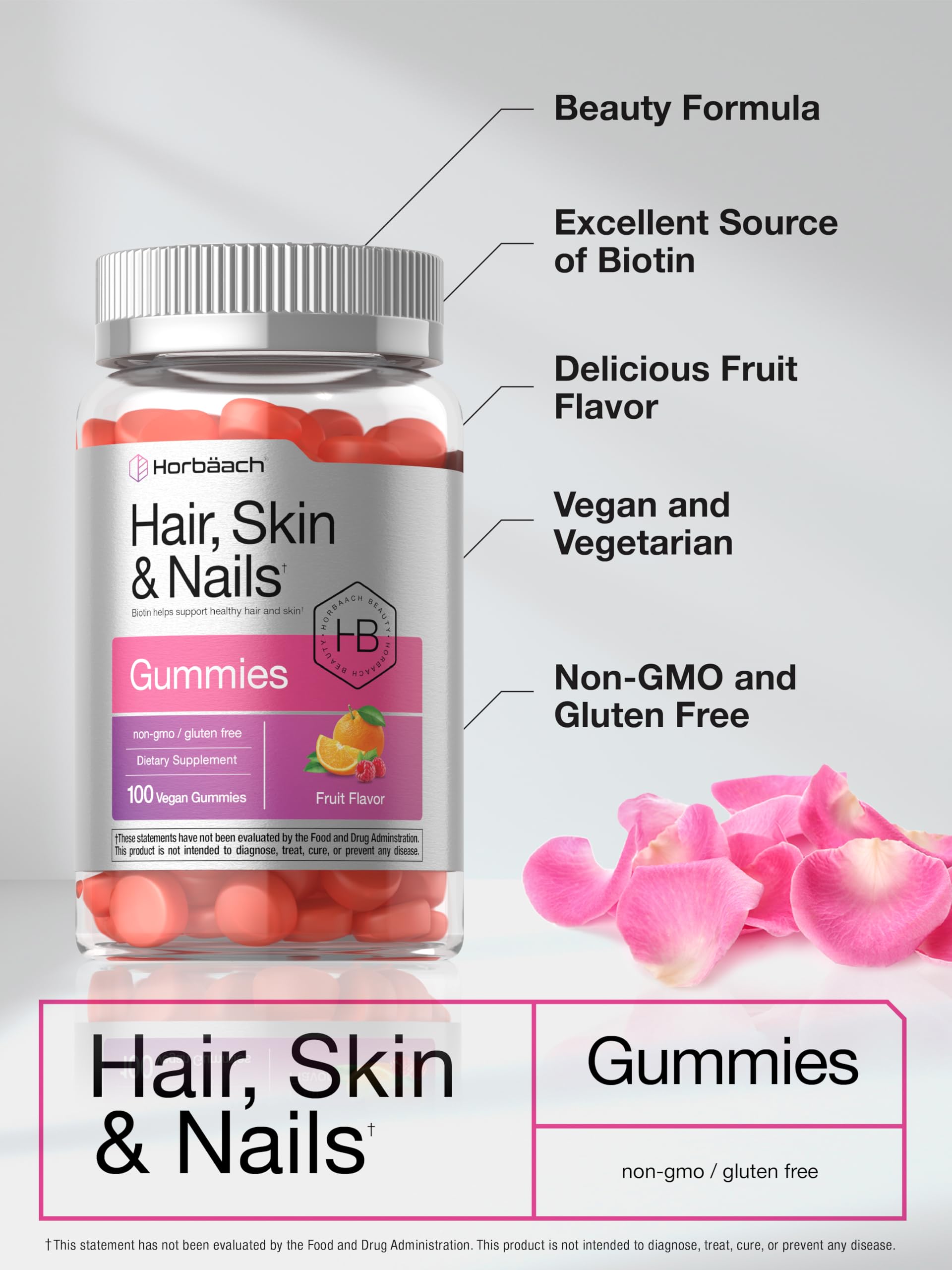 Assorted Horbäach gummies show natural fruit colors and texture