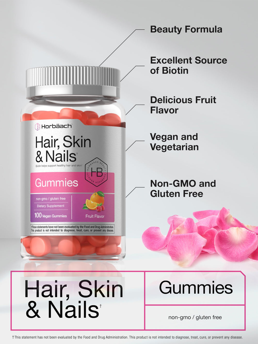 Assorted Horbäach gummies show natural fruit colors and texture