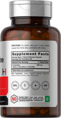 Horbäach L-Carnitine capsules close-up, showcasing the quick-release formula.