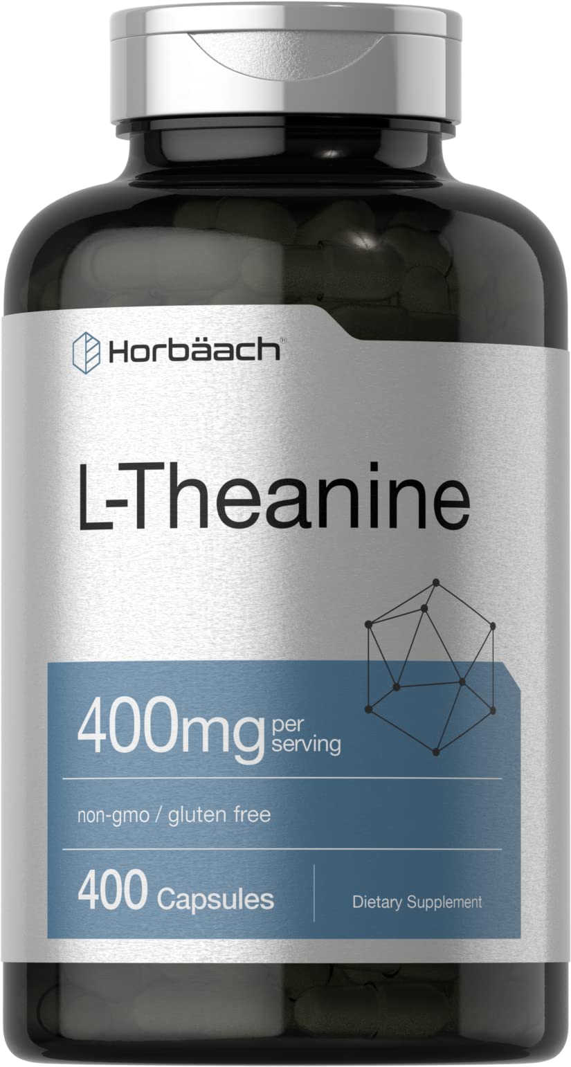 Horbäach L-Theanine 400mg bottle for daily calm.