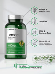 Horbaach Lemon Bioflavonoids glass bottle front conveys clean, trusted supplement choice.