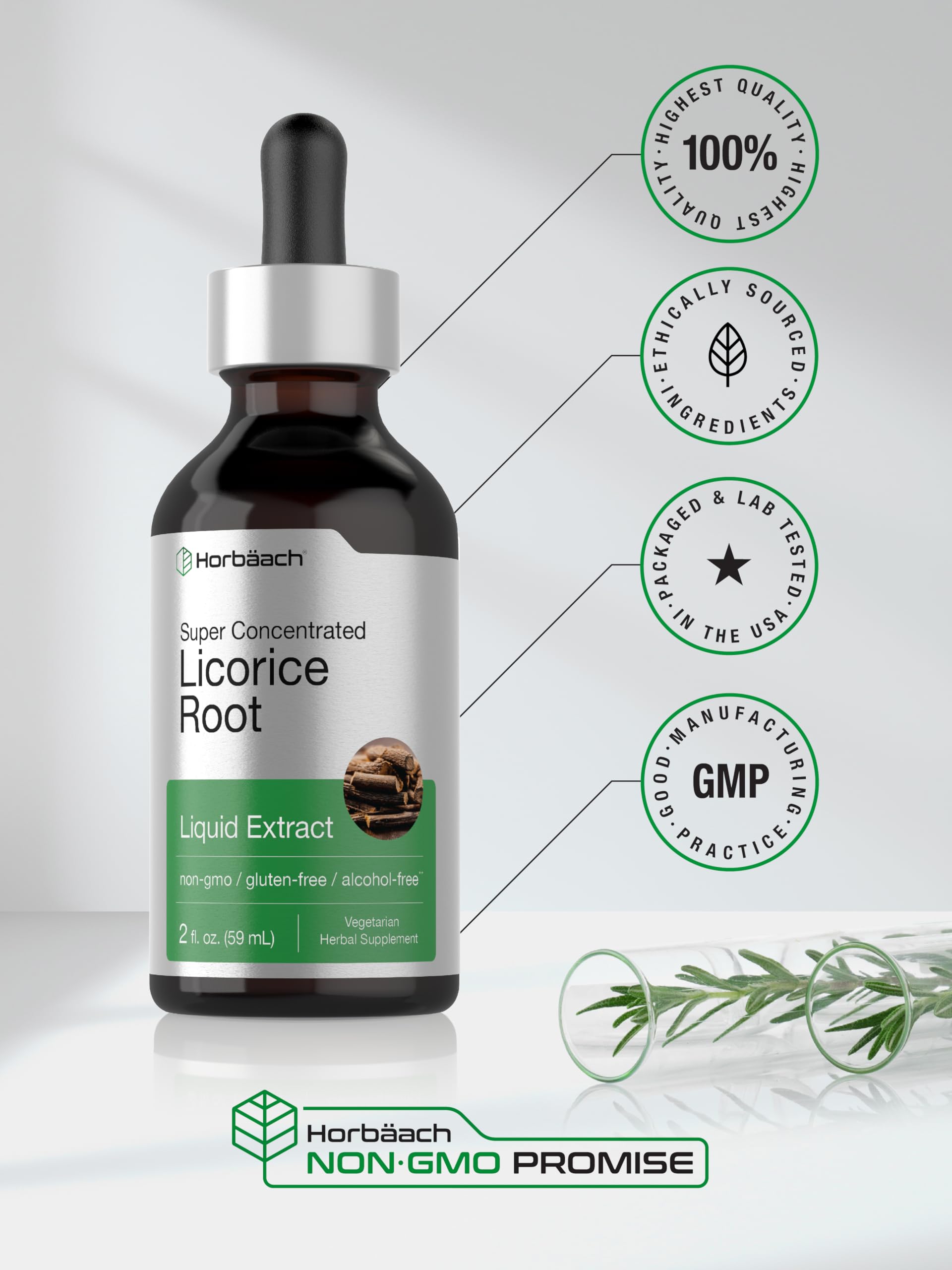 Vegetarian-friendly Horbaach Licorice Root Extract liquid supplement
