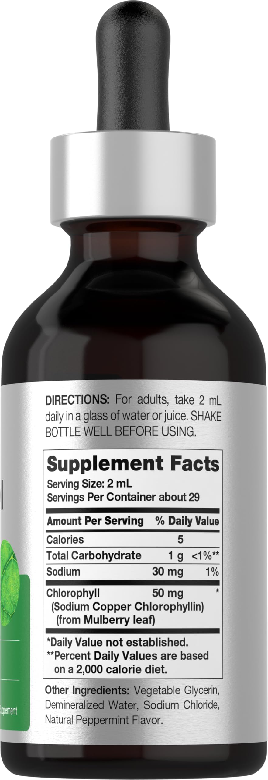 Close-up of Horbäach label highlighting clean, natural ingredients and non-GMO formulation