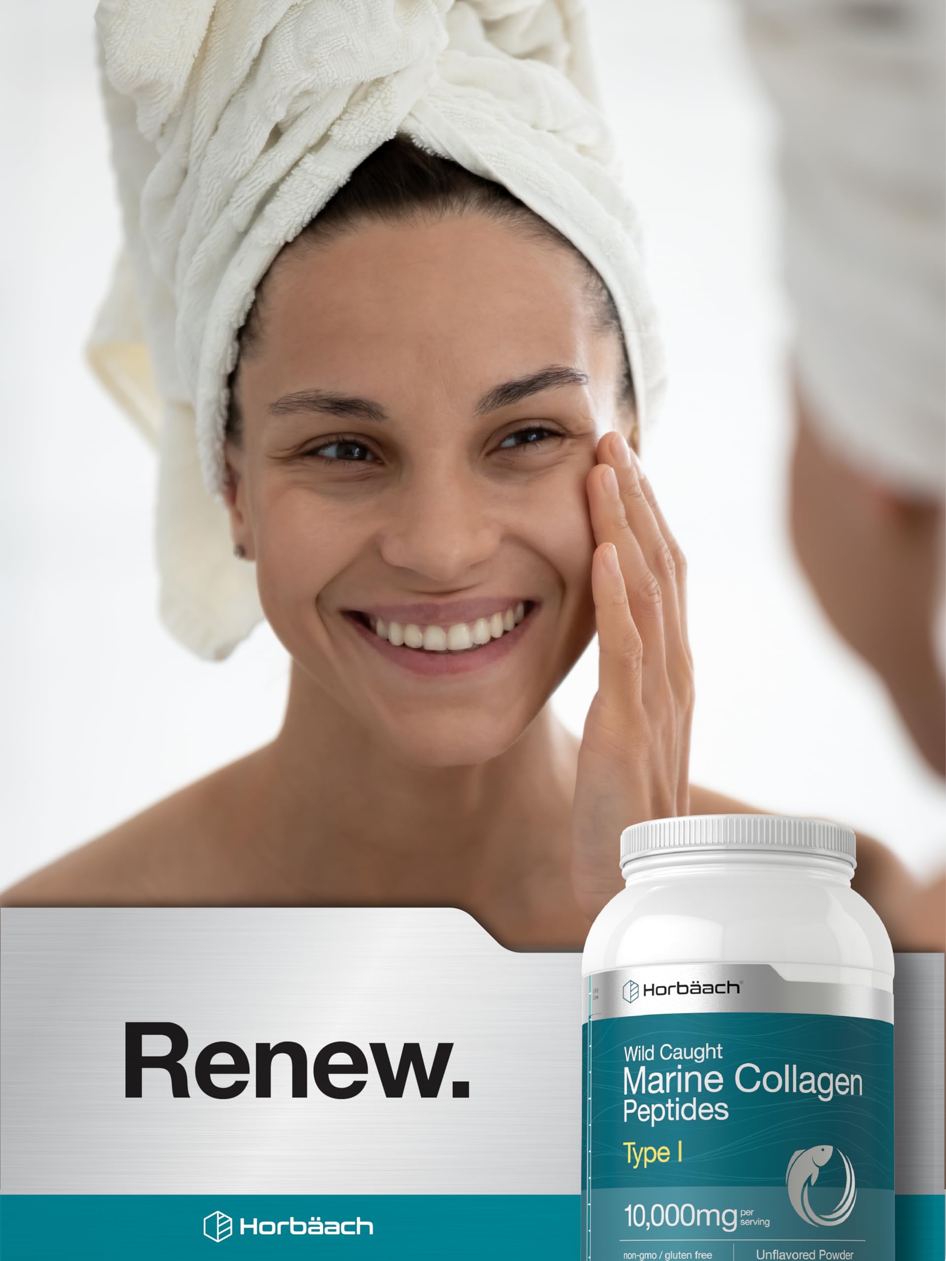 Horbäach Marine Collagen Peptides Powder stirred into coffee or tea